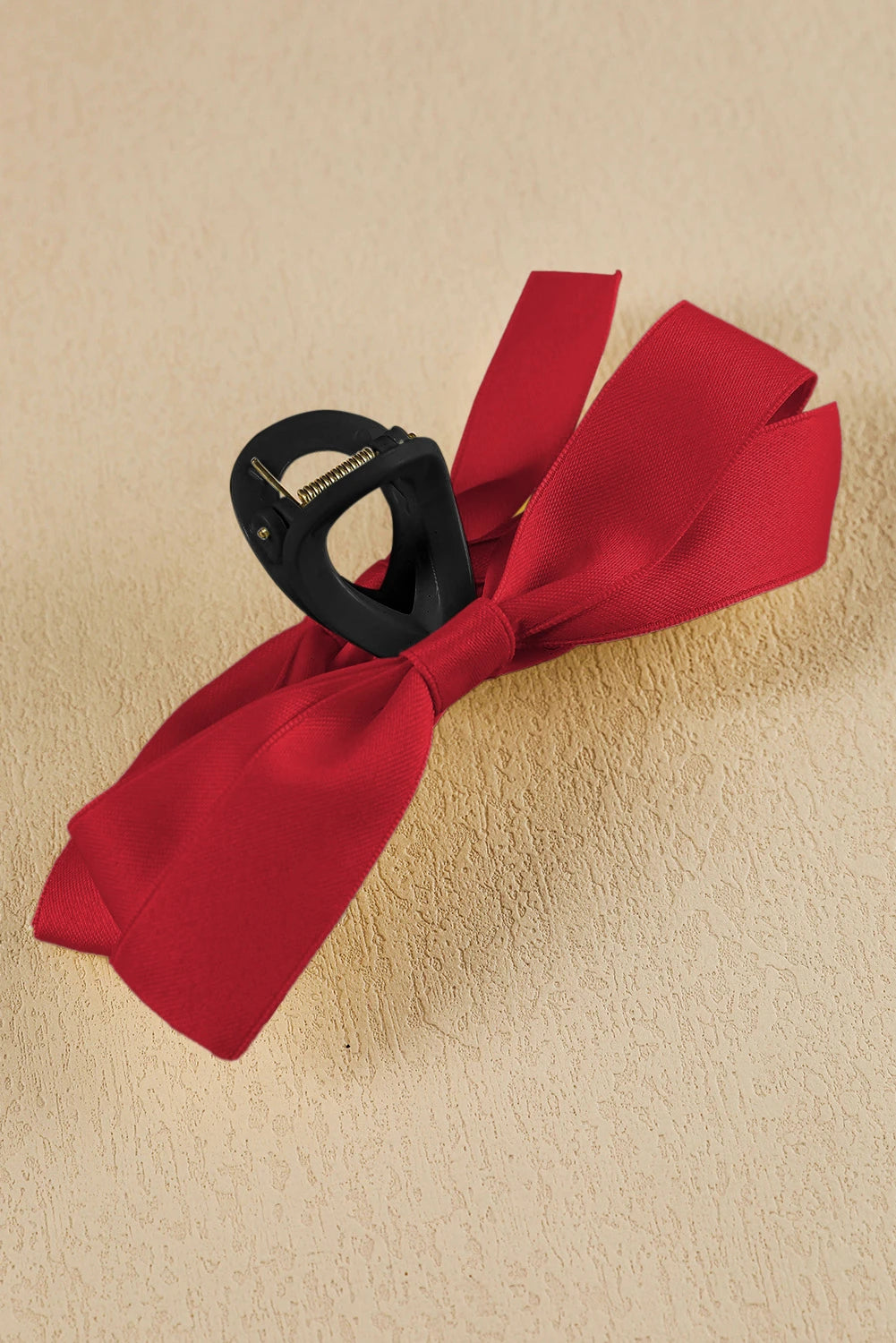 Solid Color Bow Decor Large Hair Claw Clip