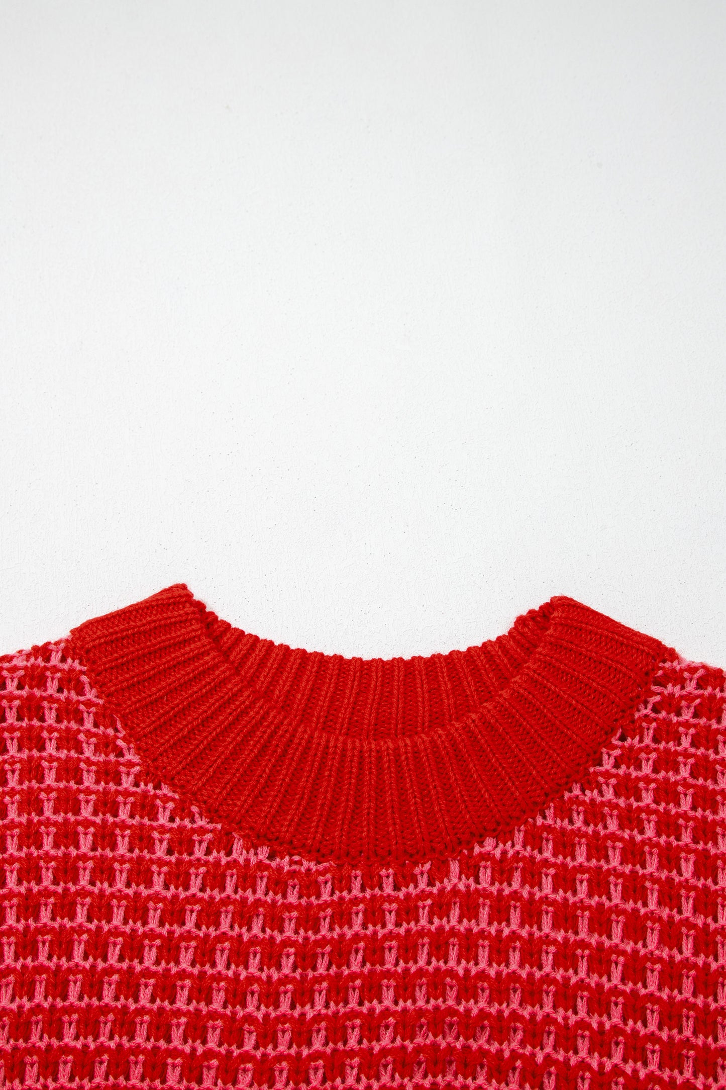 Red Stripe 3/4 Draped Sleeve Slouchy Sweater