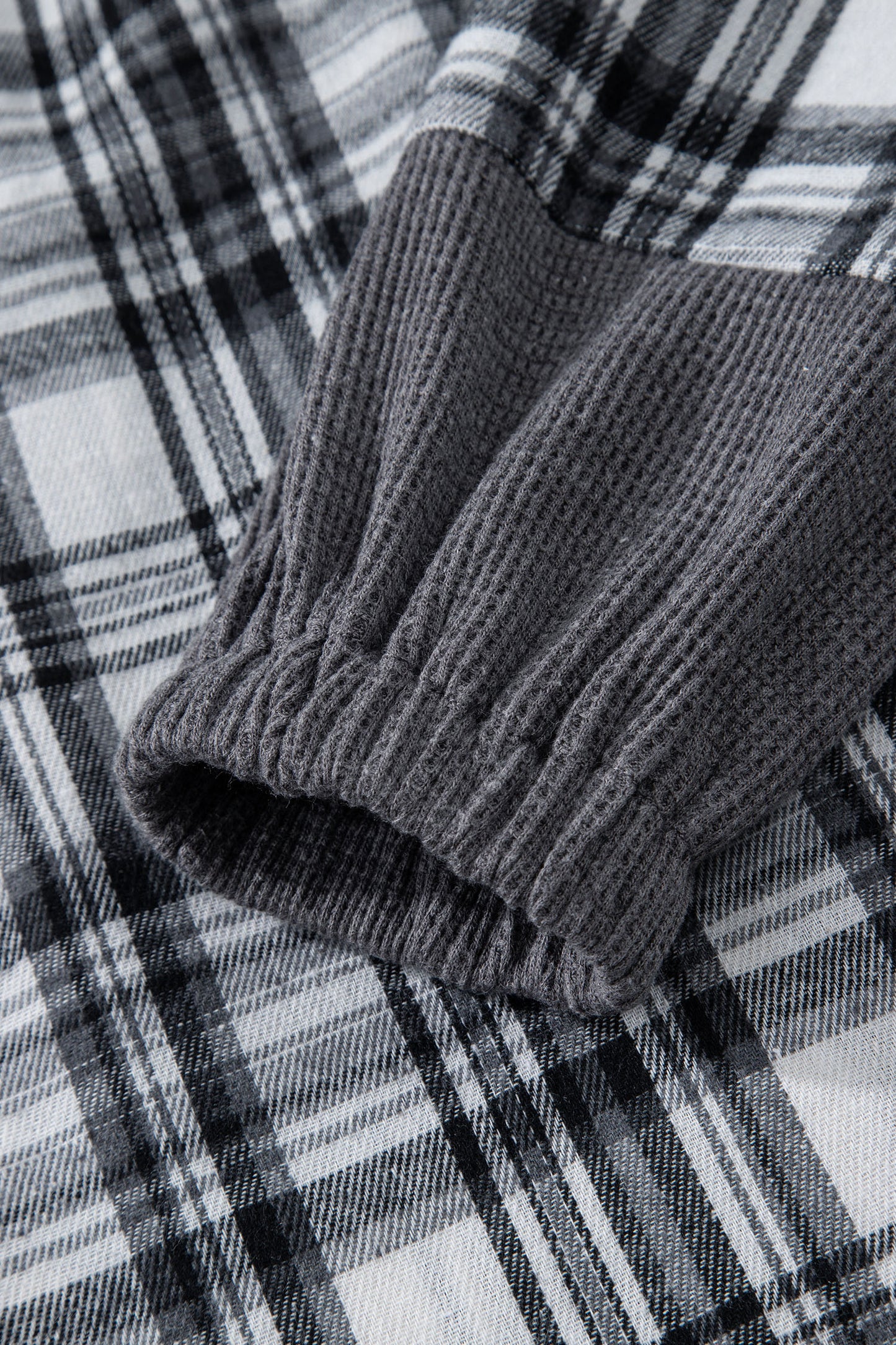 Brown Plaid Patchwork Long Sleeve Button Hooded Blouse