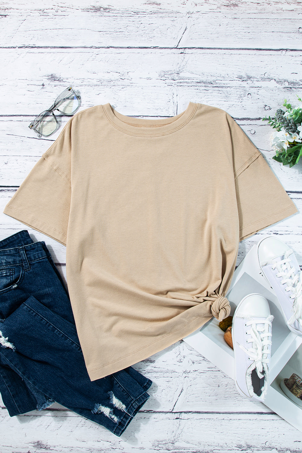 Black Raw Seam Patchwork Drop Shoulder Oversize T Shirt