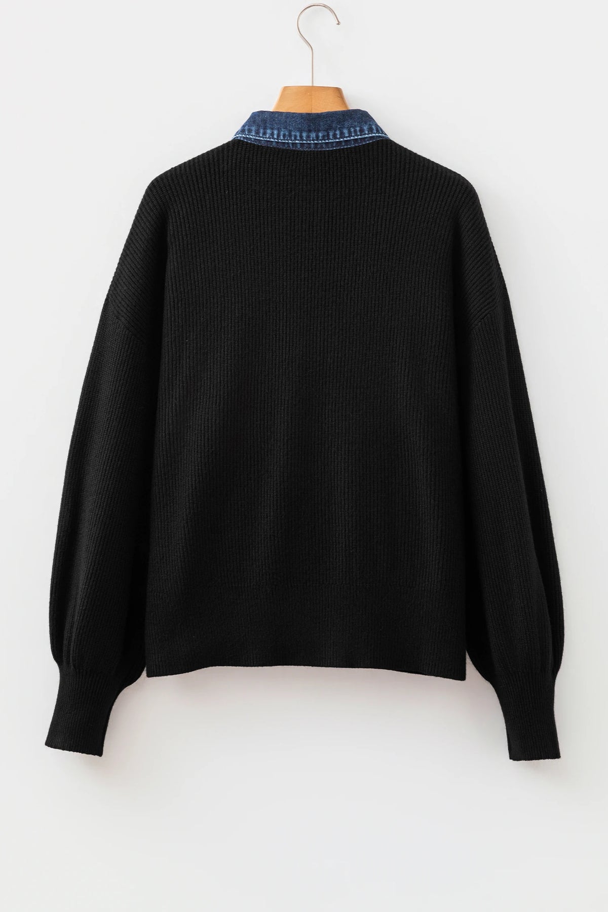 Parchment Drop Shoulder Placket Paneling Shirt Collar Long Sleeve Cardigan
