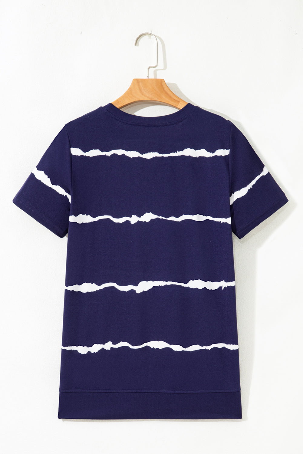 Blue Tie-dye Stripe Casual T-Shirt
