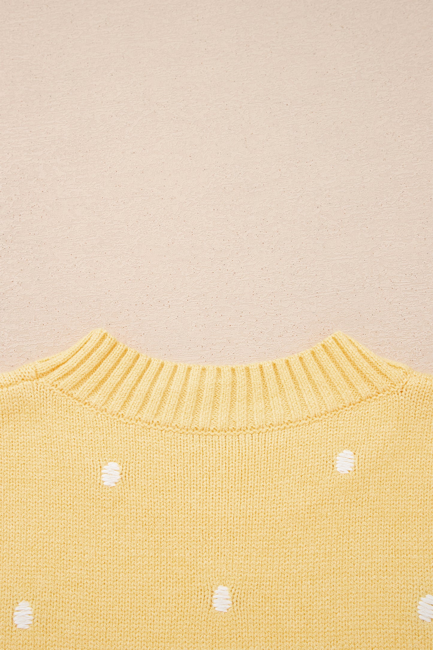 Chestnut Elegant Polka Dot Bubble Short Sleeve Sweater