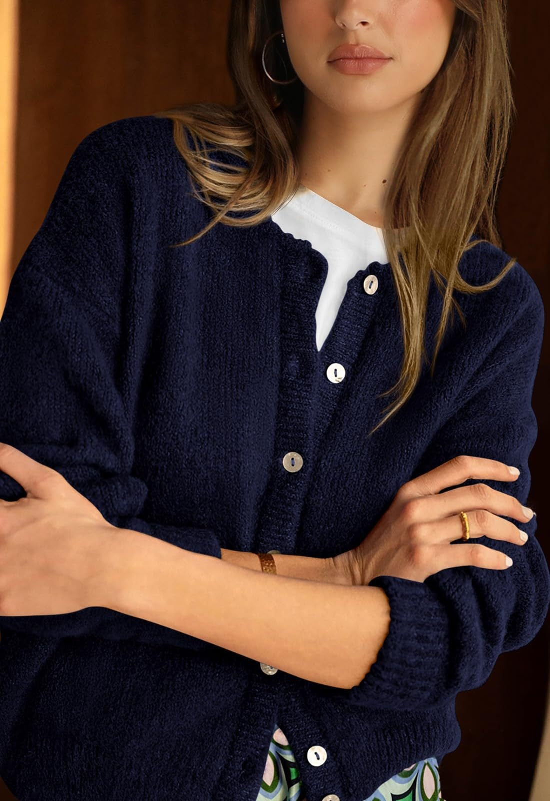 Textured Knit Button Front Cozy Cardigan