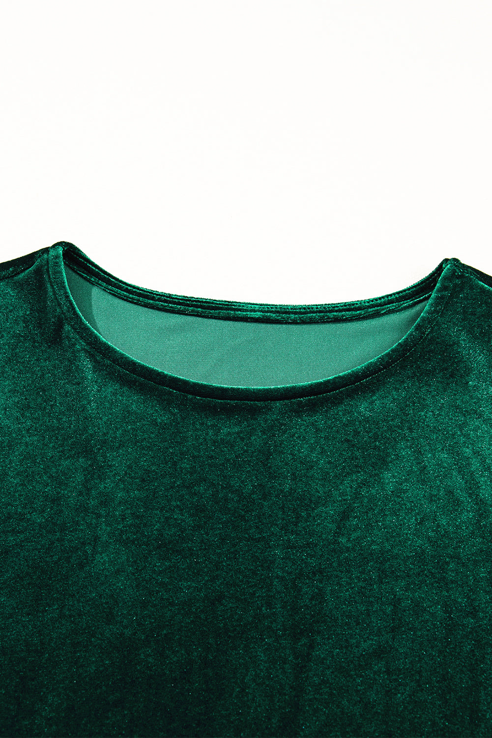 Evergreen Sequin Puff Sleeve High Waist Tiered Velvet Mini Dress