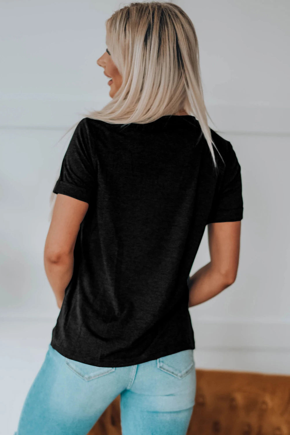 Black Leopard XOXO Print T Shirt