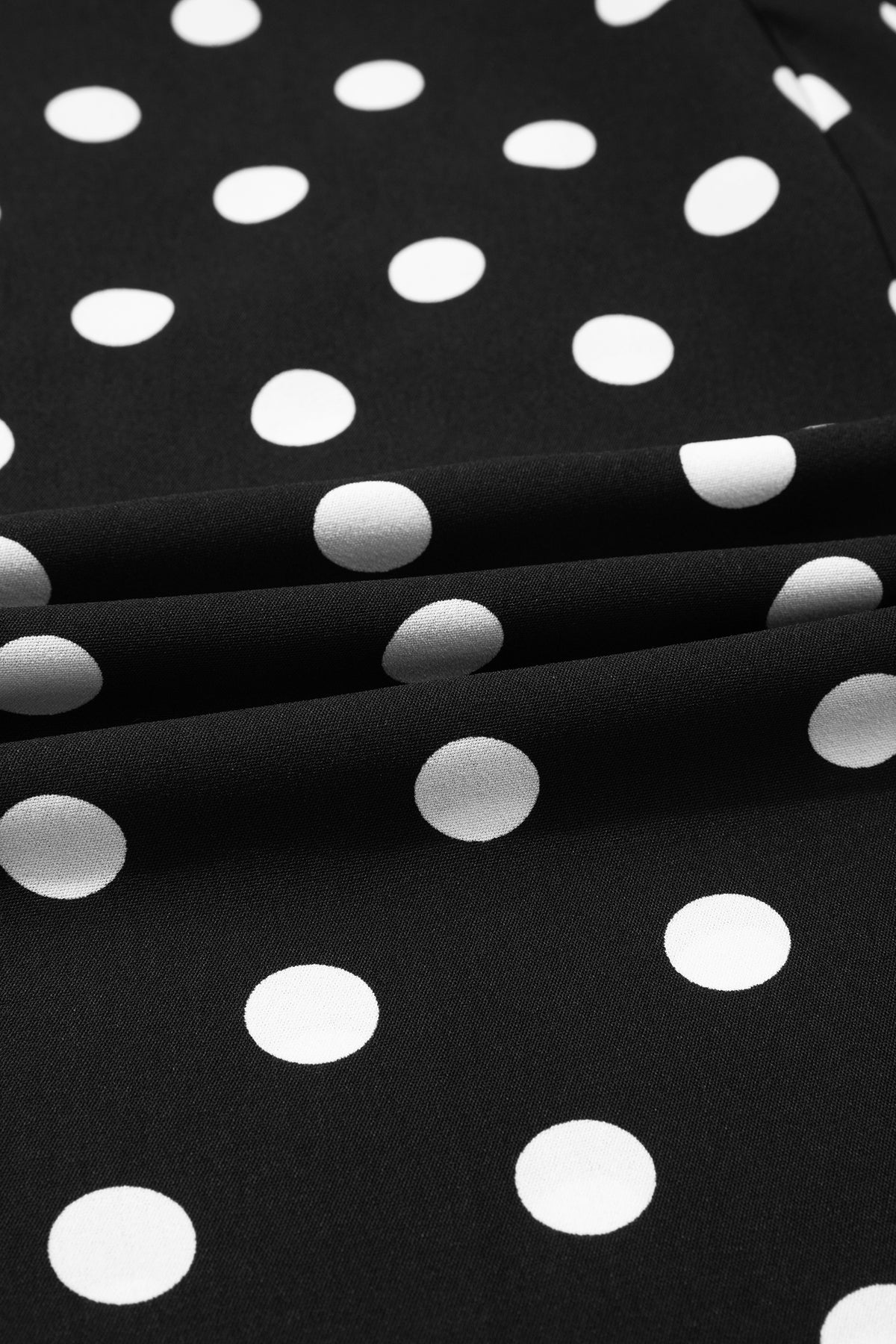 White Polka Dot Print Patched Pocket Loose Pants