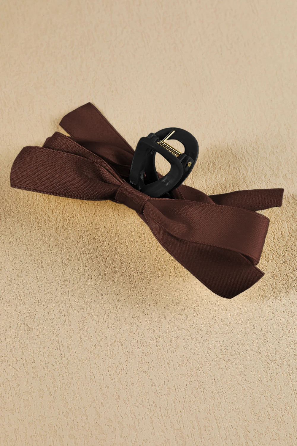Solid Color Bow Decor Large Hair Claw Clip