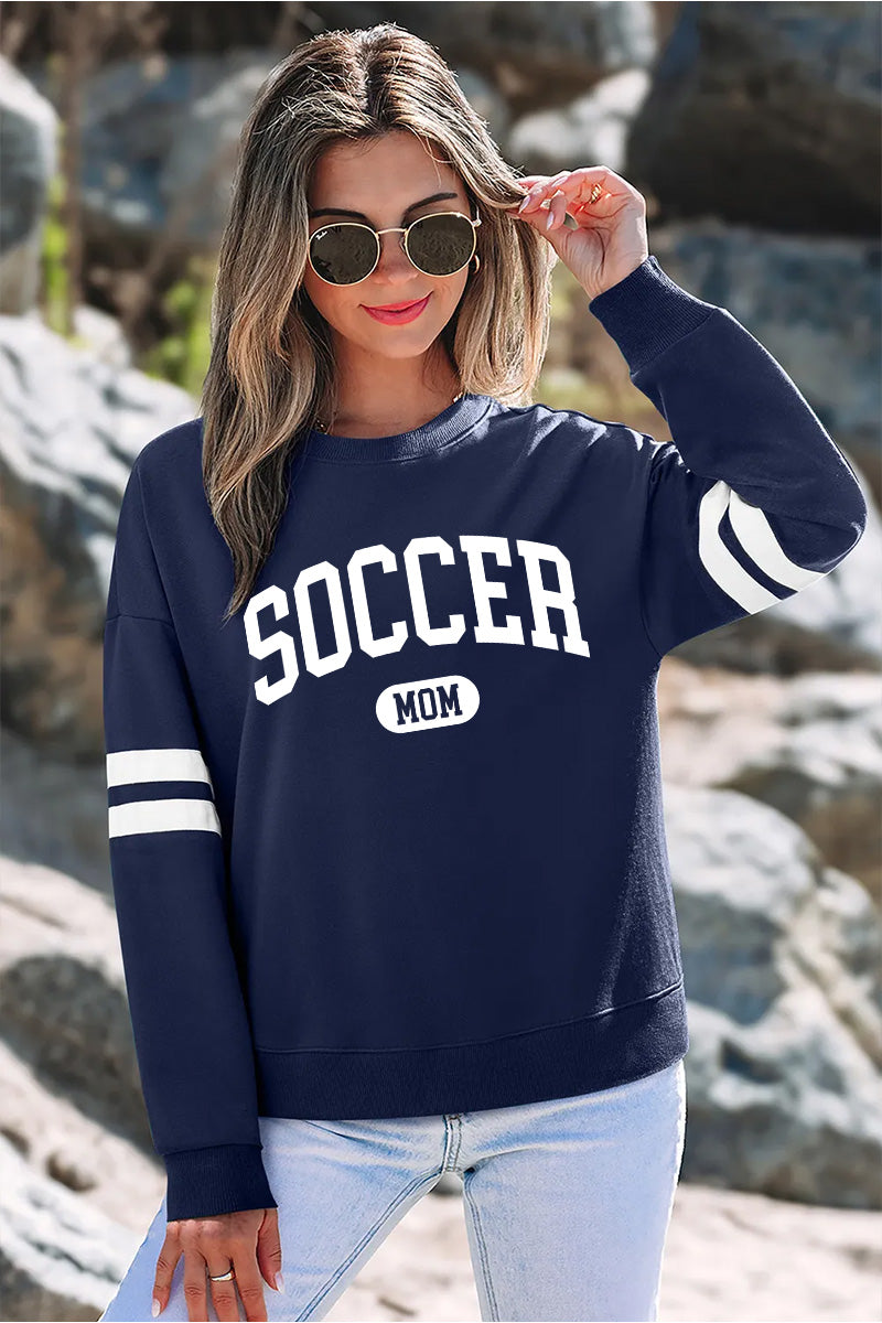 Soccer Mom Sweatshirt Women Game Day Pullover Green Varsity