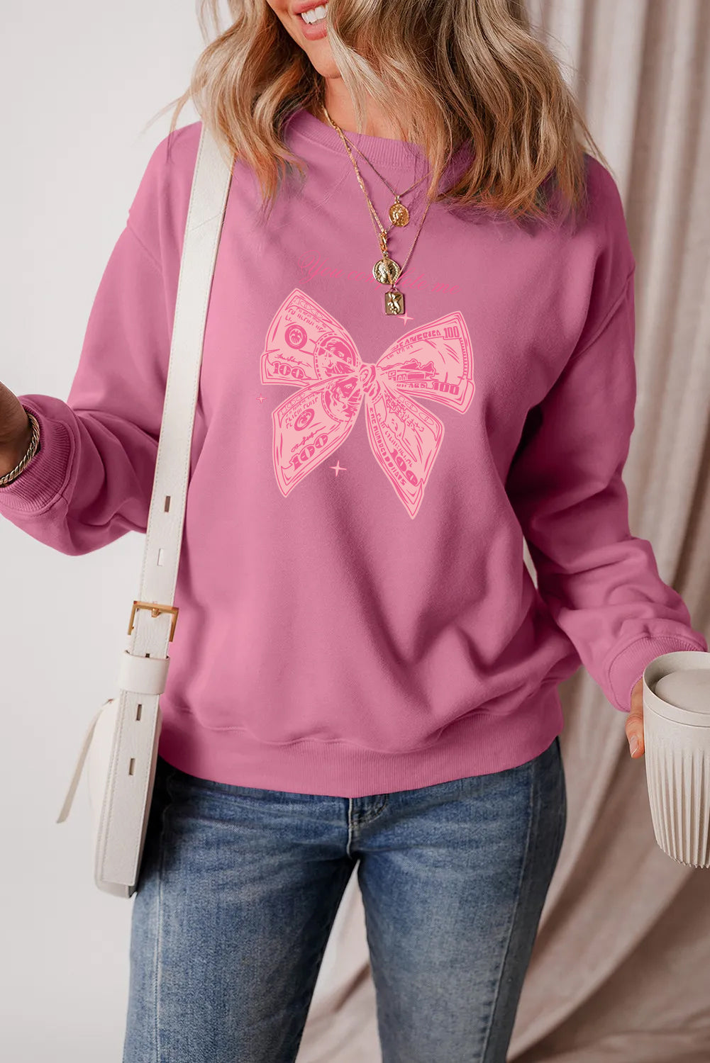 Valentine’s Day Money Bow Love Graphic Sweatshirt