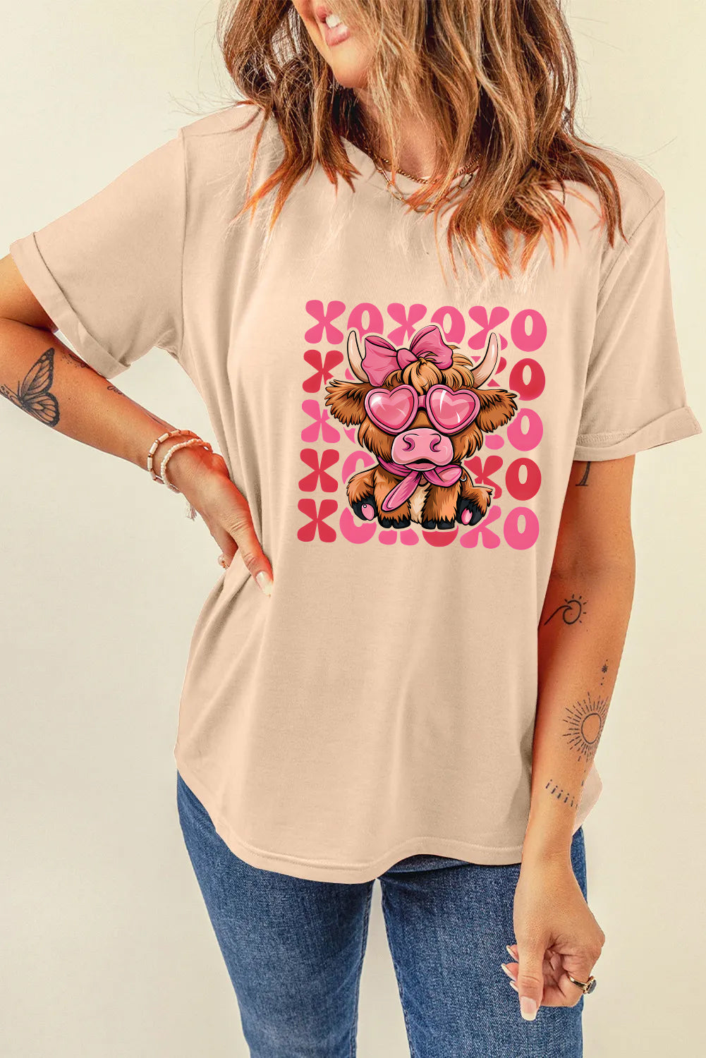 Valentine’s Day XOXO Cow Graphic Tee