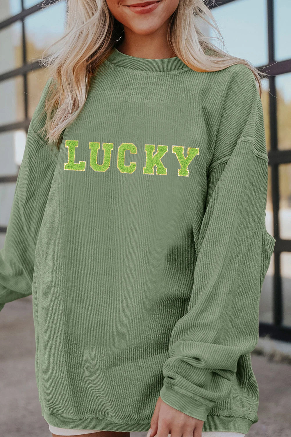 St Patricks Day Lucky Green Letter Sweatshirt