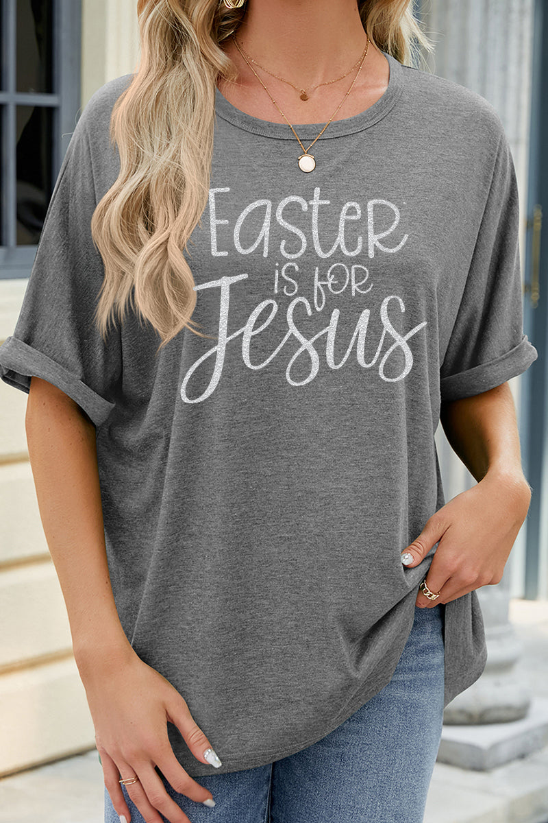 Easter Is the Jesus Gold Foil Graphic Crewneck Tee