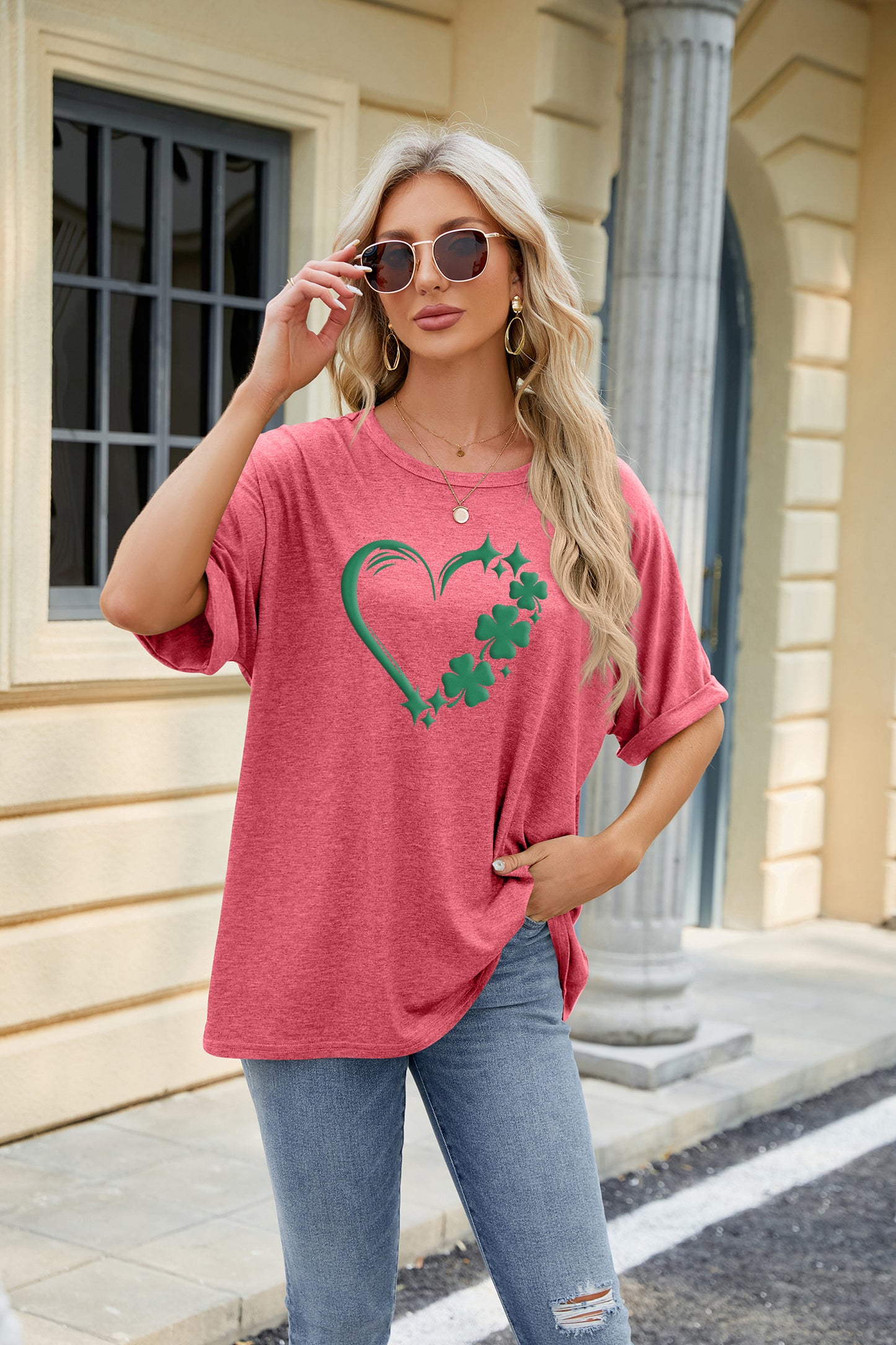 Saint Patrick’s Day Shamrock Heart Graphic Tee
