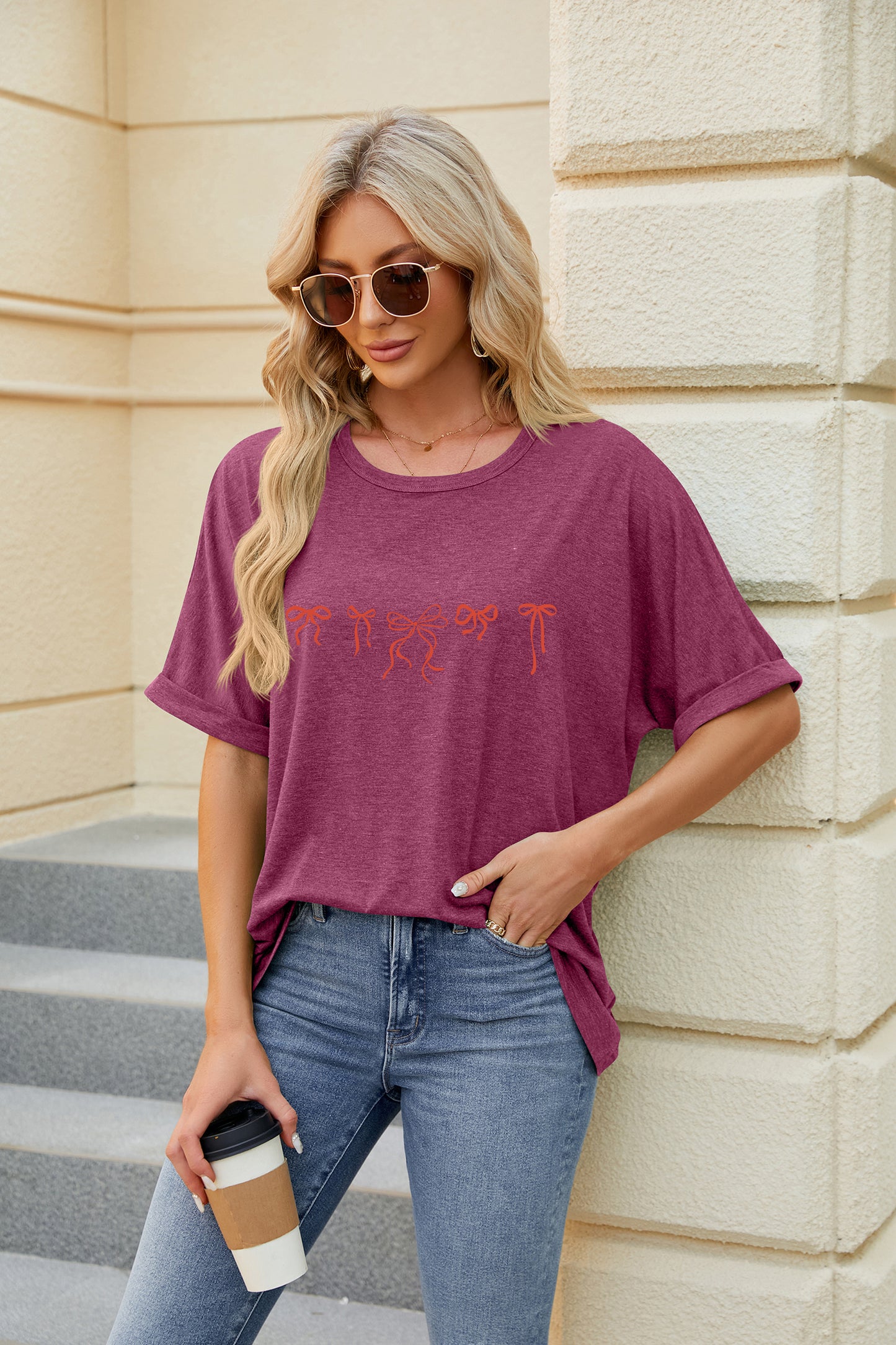 Valentine's Day Simple Red Heart Line Graphic Tee