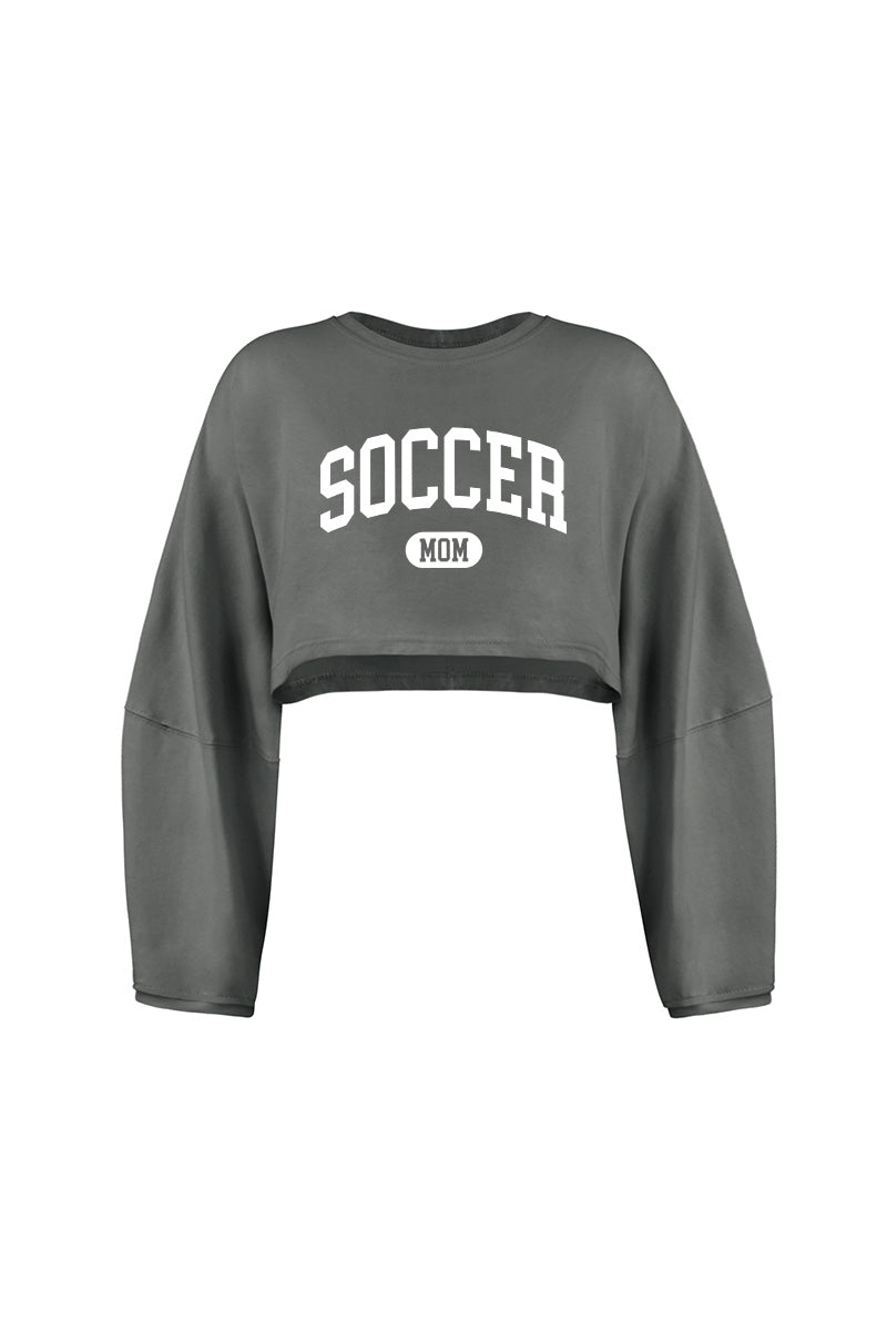 Soccer Mom Cropped Sweatshirt Women Pink Game Day Crop Top