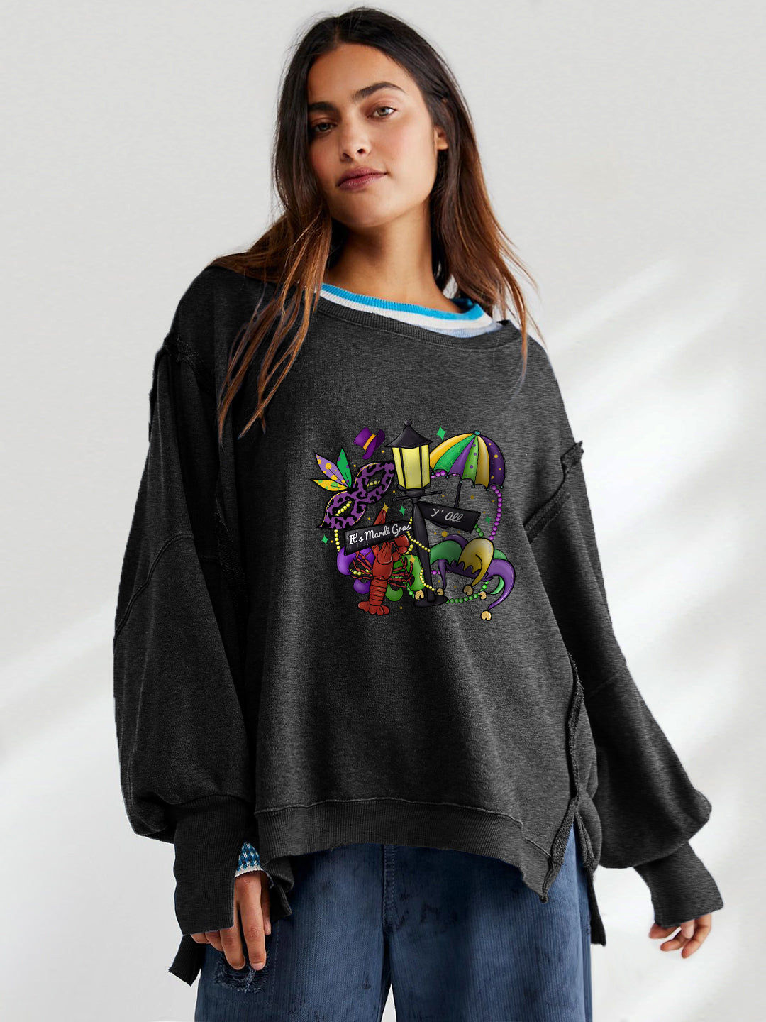 Mardi Gras New Orleans Carnival Graphic Pullover