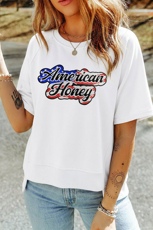 Independence Day American Honey Graphic Tee Top