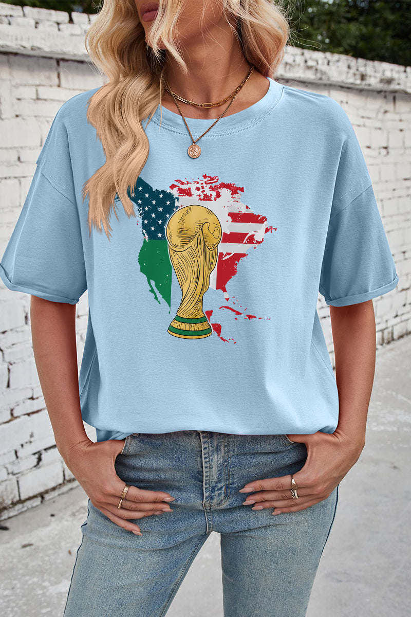 World Cup Graphic Oversized Soccer Fan Tee Women