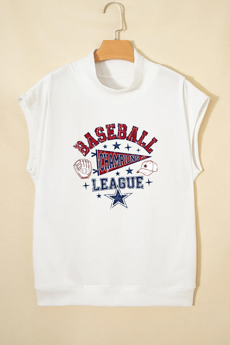 Baseball Graphic Polyester Tee Casual Game Day Trendy