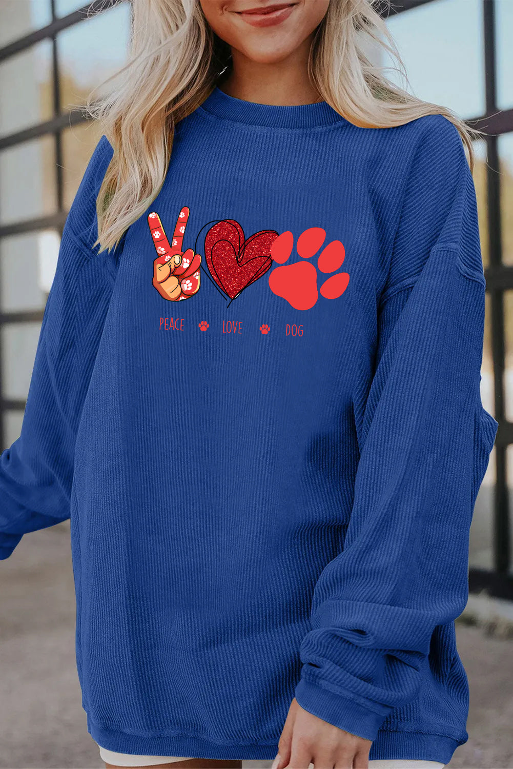 Valentine’s Day Peace Love Paw Dog Lover Sweatshirt