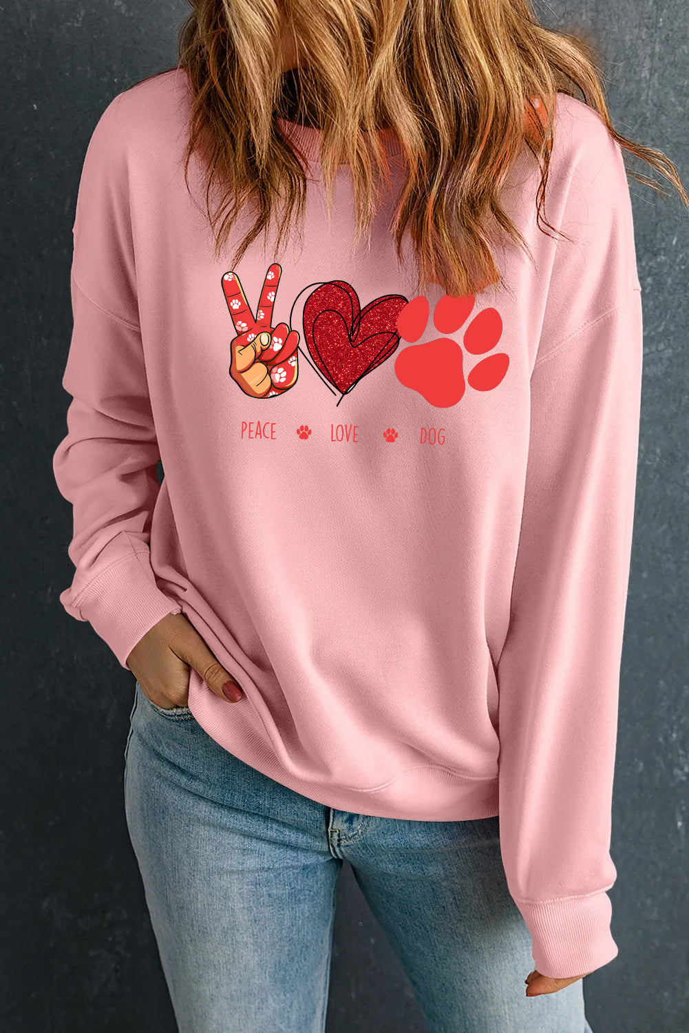 Valentine's Day Hand Drawn Heart Graphic Sweatshirt