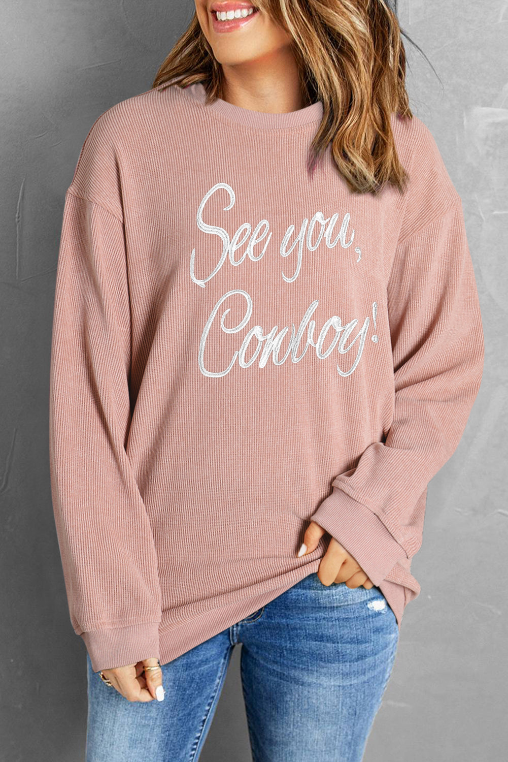 Western Cowboy Script Text Casual Sweatshirt