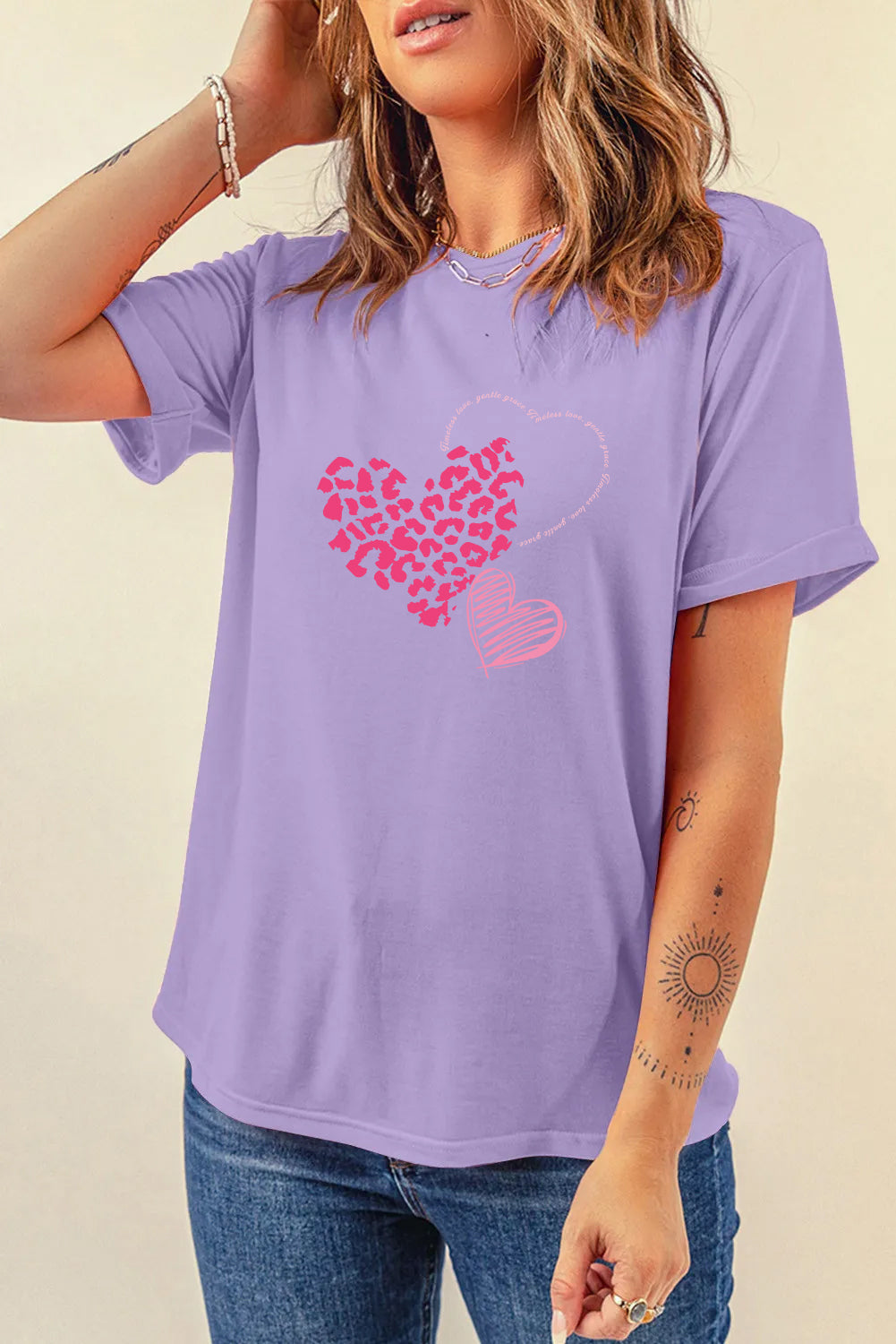 Valentine’s Day Leopard Heart Graphic Tee