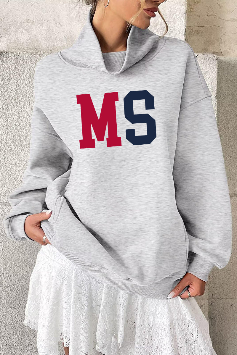 Game Day Sweatshirt Oversized Collegiate State Letter Pullover
