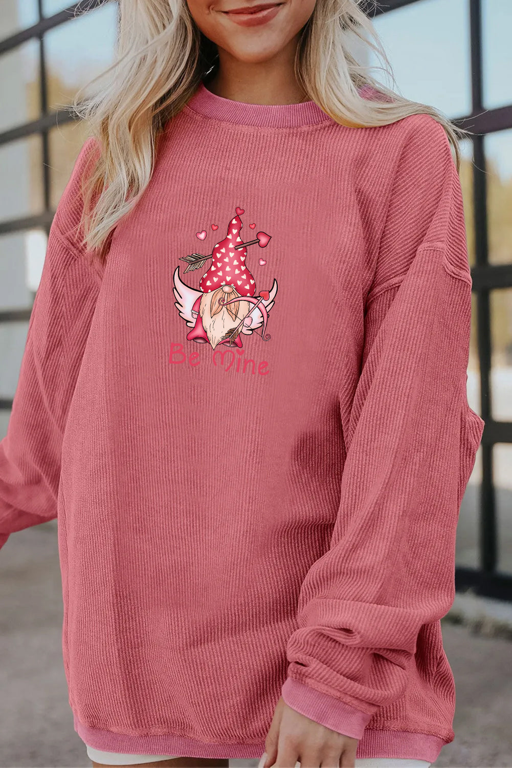 Valentine’s Day Be Mine Cupid Heart Graphic Sweatshirt