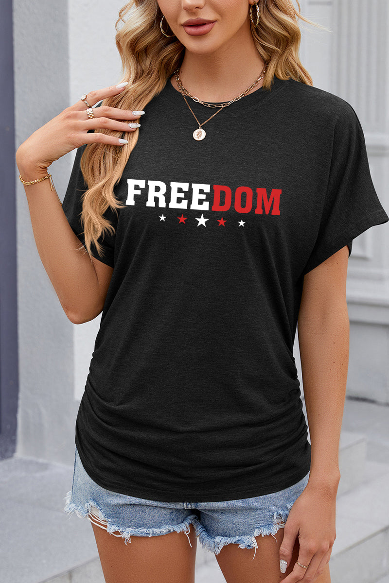 Freedom Graphic Patriotic Casual Summer T Shirt