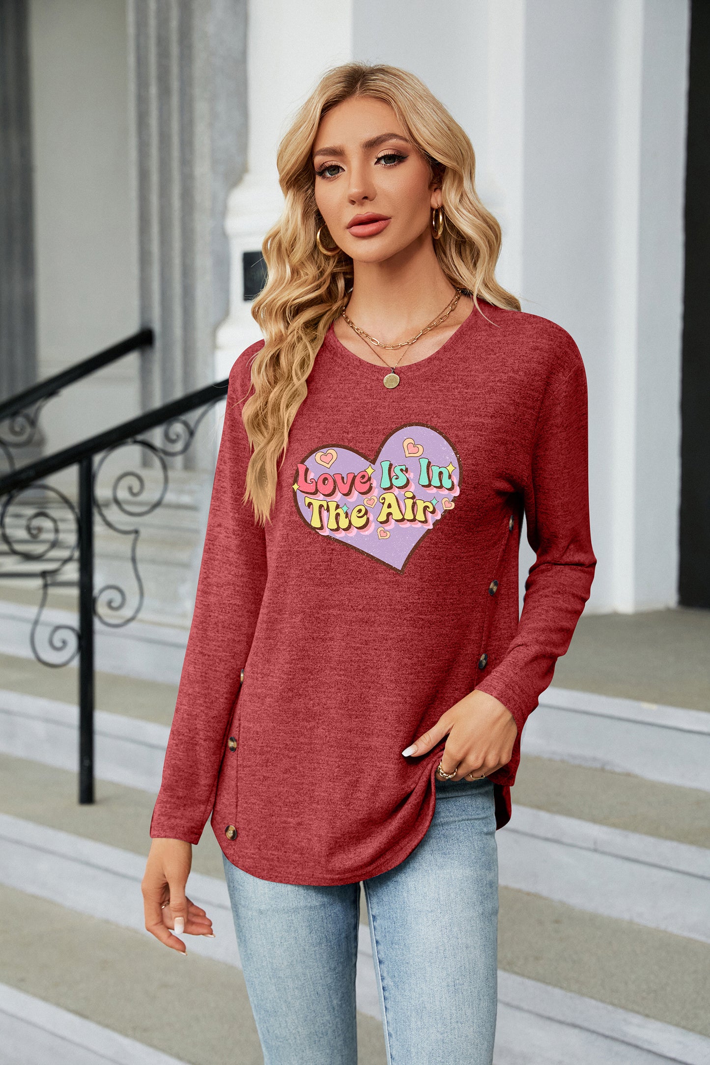 Valentine's Day Love Is In The Air Heart Graphic Top
