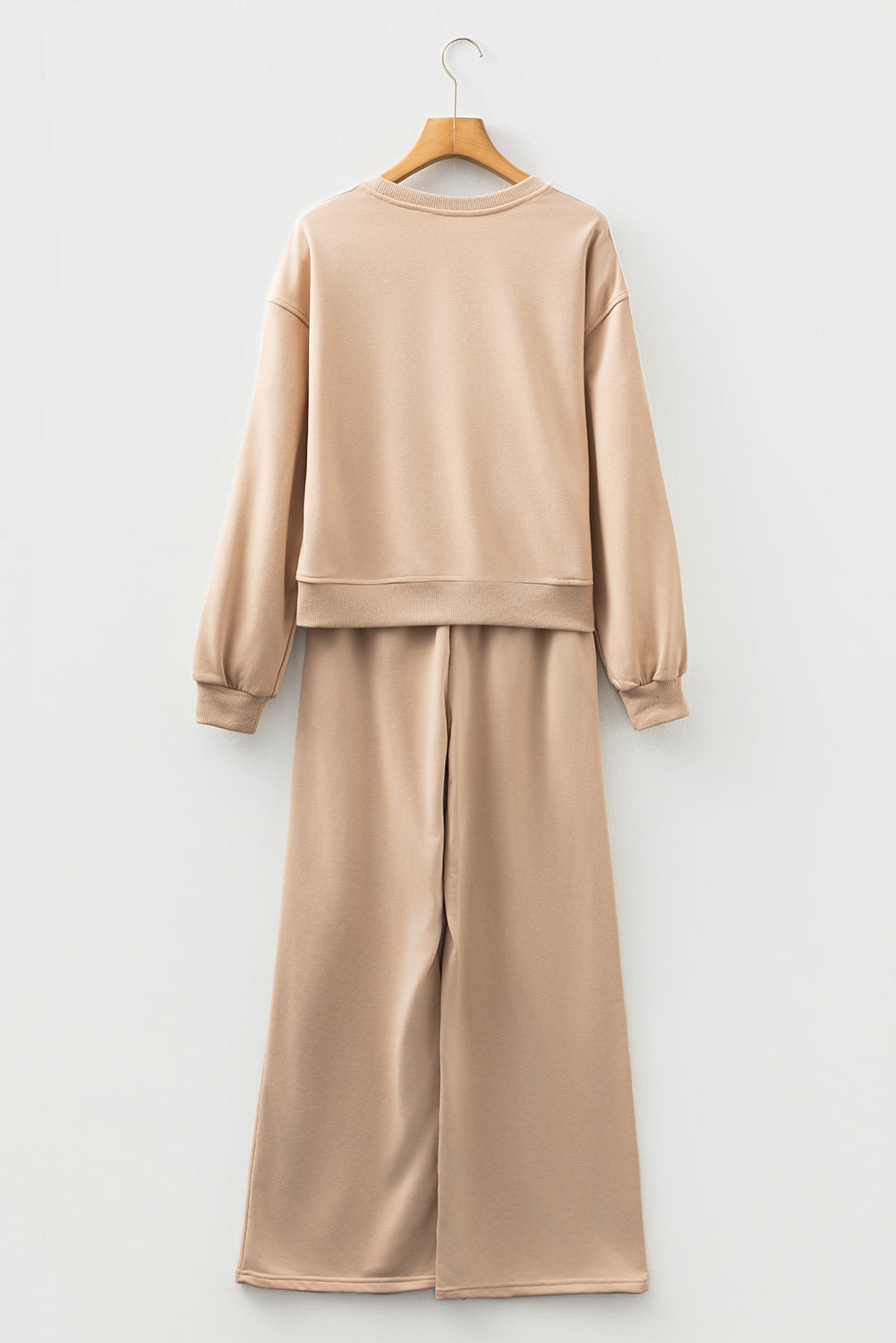 Black Varsity Striped Detail Crewneck Pullover Elastic Sweatpants 2pcs Outfit