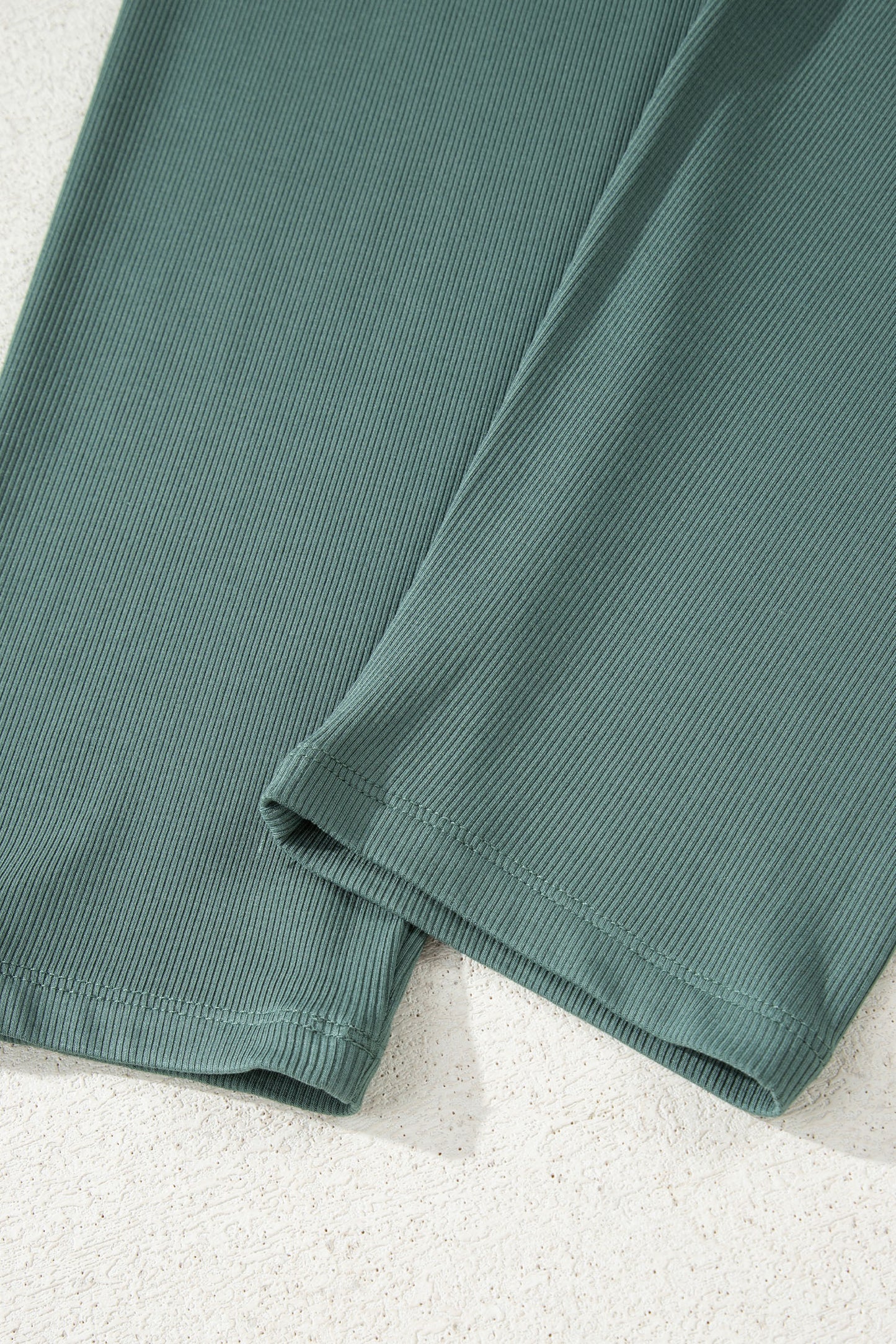 Jet Stream Solid Color Oversize Slit Sweatshirt Ribbed Leggings 2pcs Set