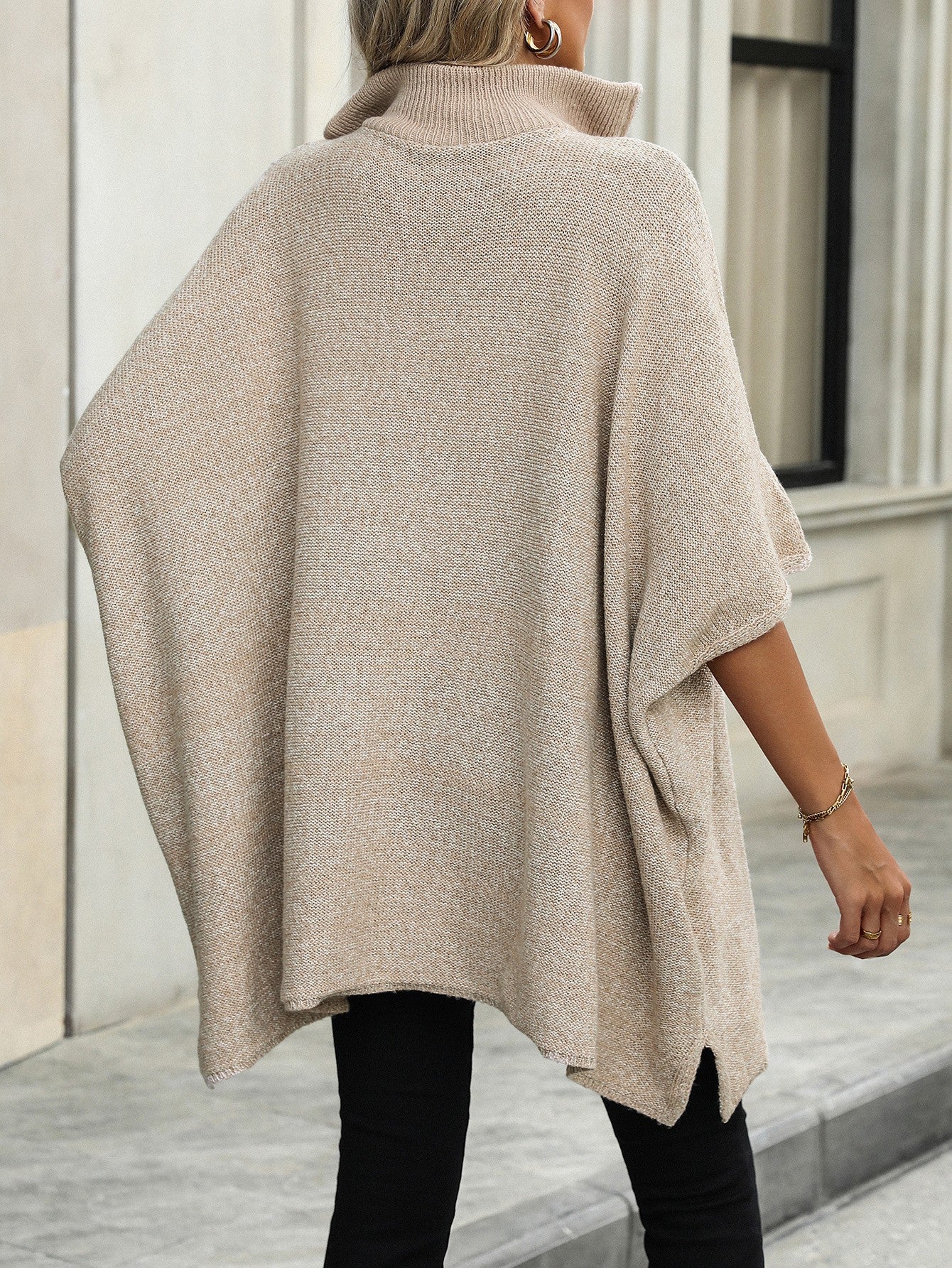 Medium and Long Knitted Sweater Long-sleeved Zipper Lapel Sweater