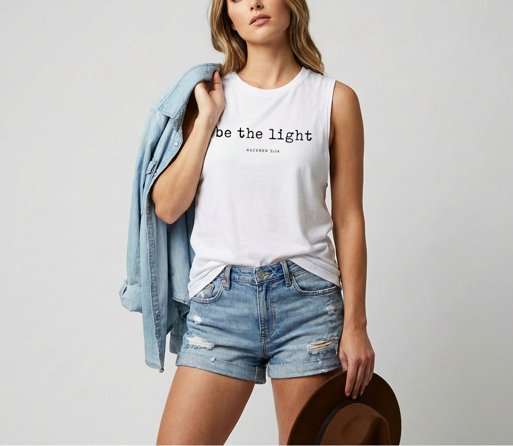 Be the Light Christian Graphic Cotton Tank Top
