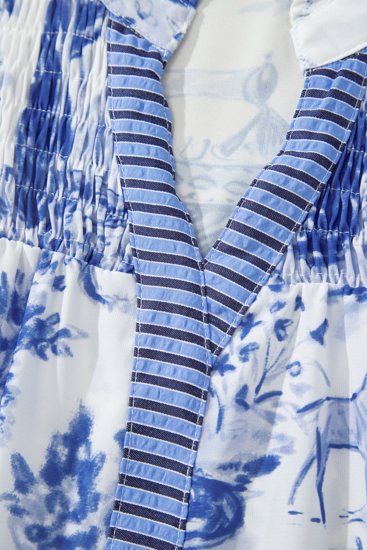 Striped Polyester Blouse Abstract Shift Short Sleeve