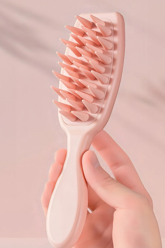 Light Pink Silicone Scalp Massage Hair Brush