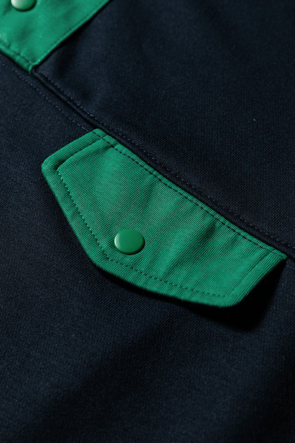 Yellow Color Block Patchwork Half Button Pullover and Shorts 2pcs Outfit