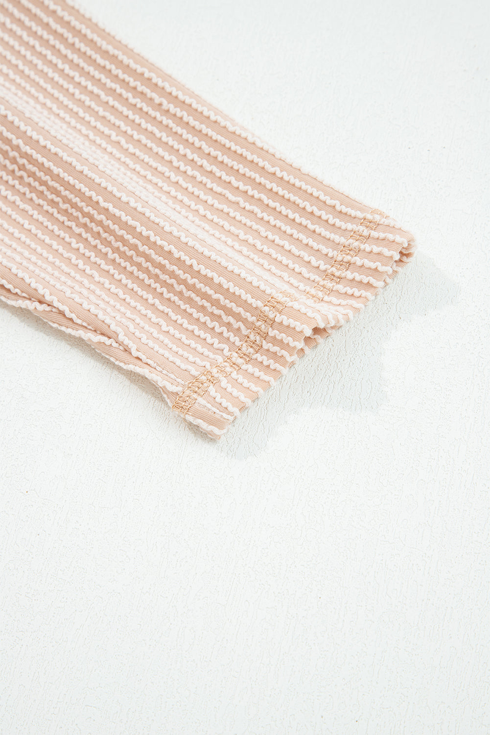 Black Twist Ribbed Exposed Seam Detail Long Sleeve Loose Top