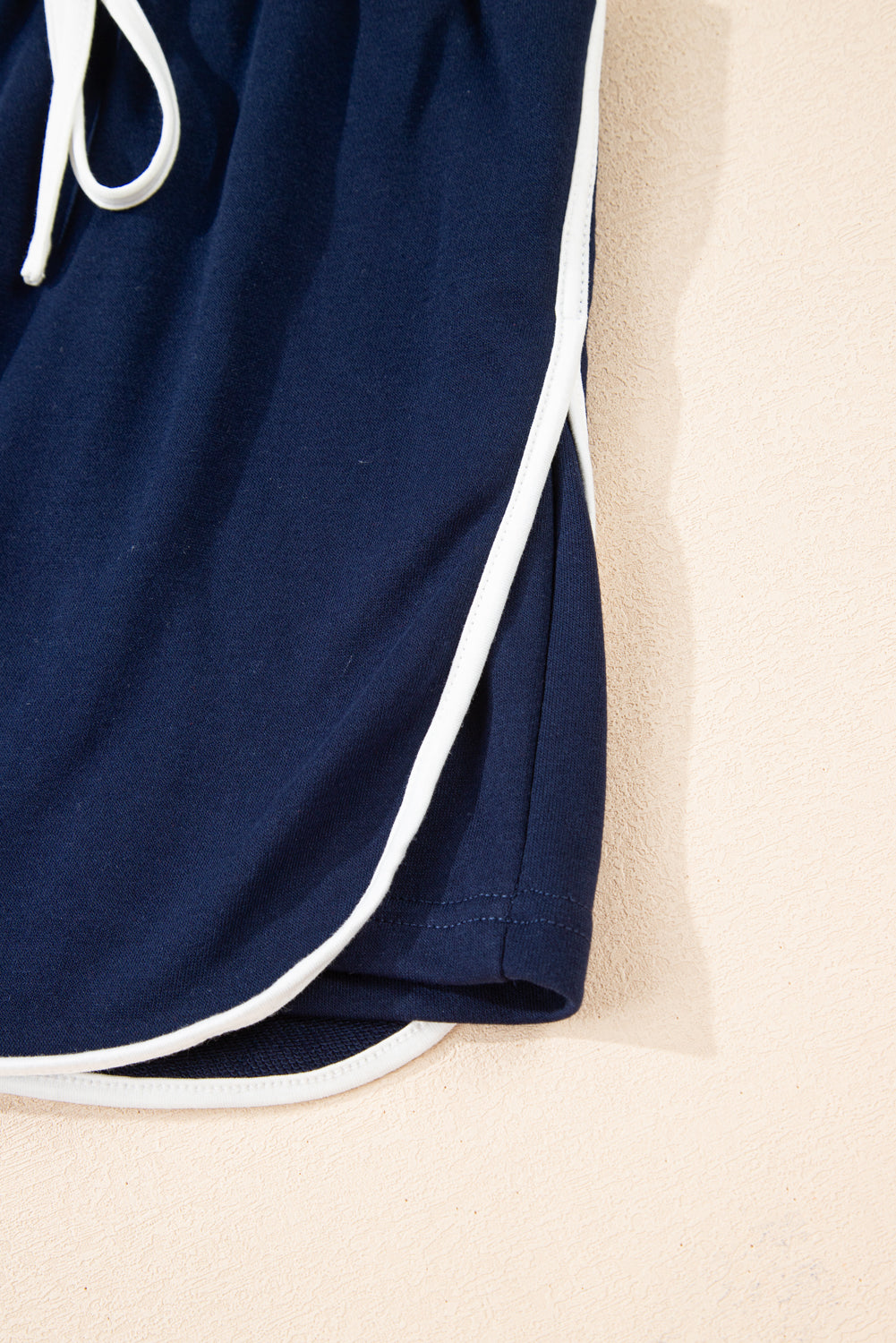 Orange Varsity Stripe Detail Drop Shoulder Pullover Mini Skirt Set