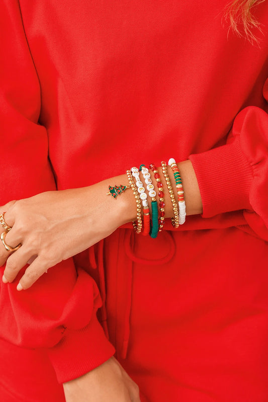 Gold MERRY BELIEVE Christmas 6pcs Bracelet Set