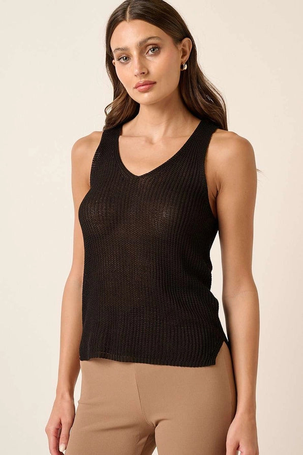 Women’s V Neck Sweater Knit Tank Top