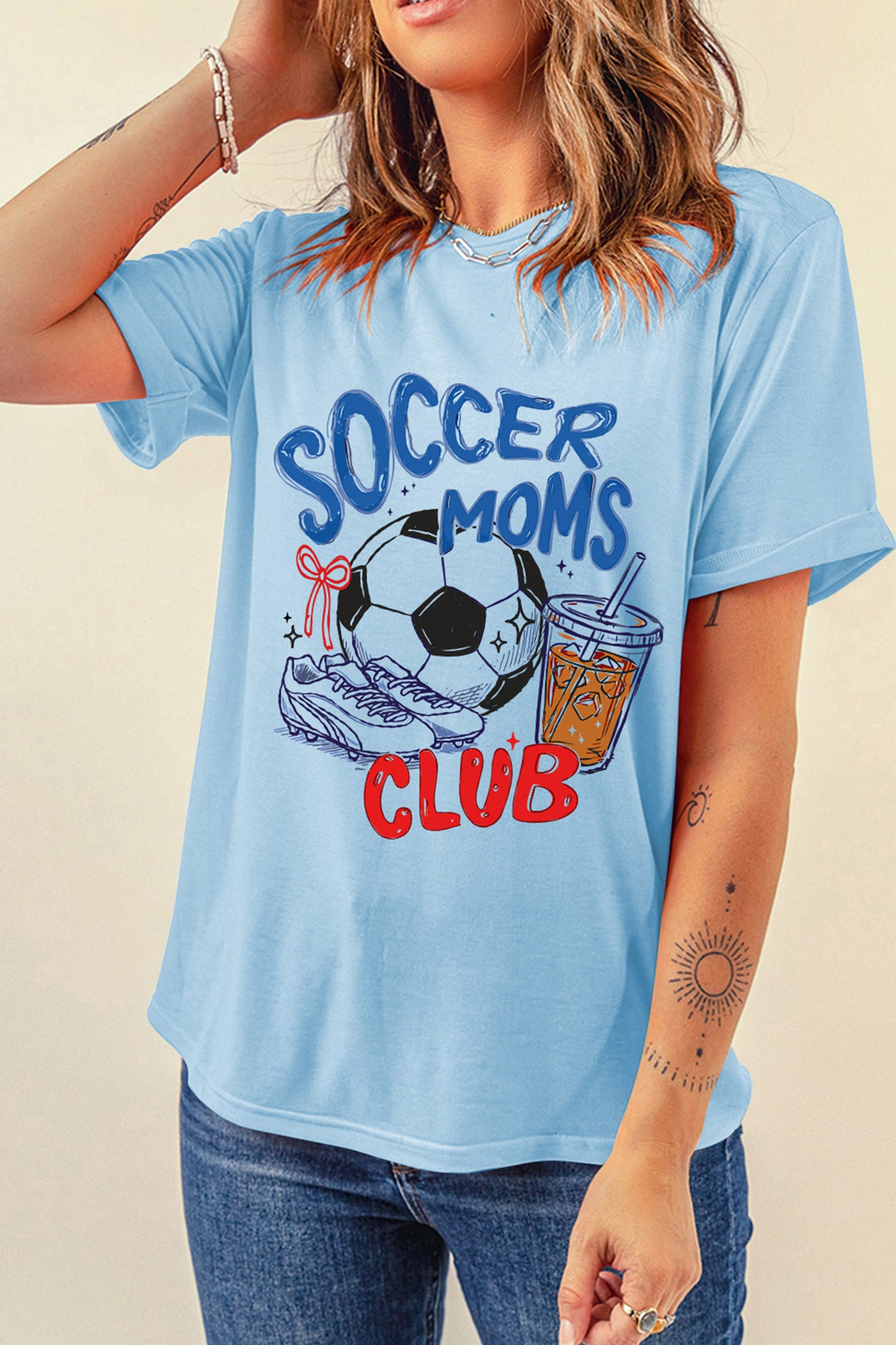 Soccer Graphic Cotton Tee Trendy Game Day Fan Top