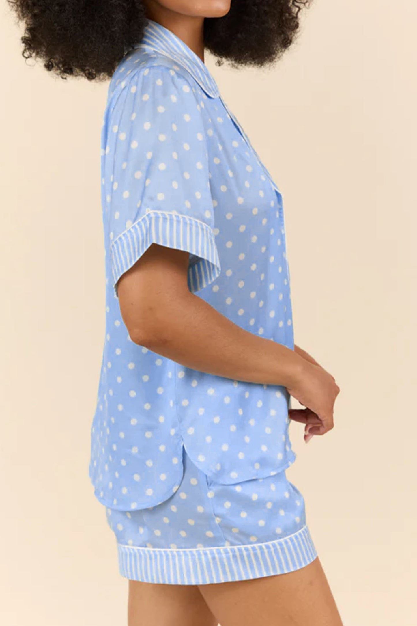 Polka Dot Viscose Pajama Set Lounge Sleepwear