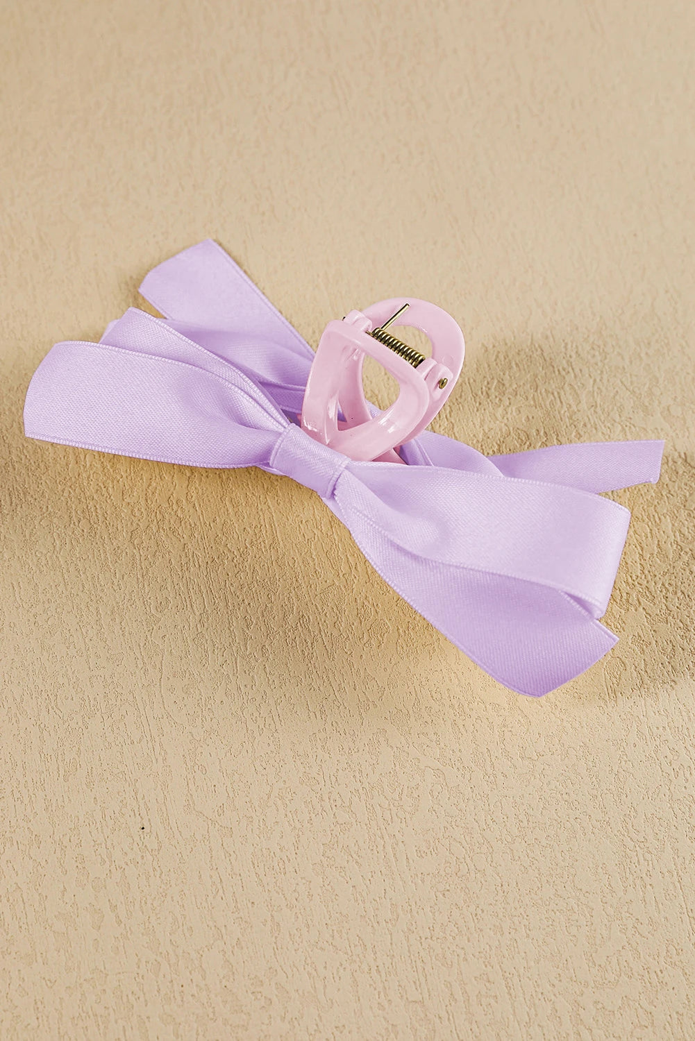 Solid Color Bow Decor Large Hair Claw Clip