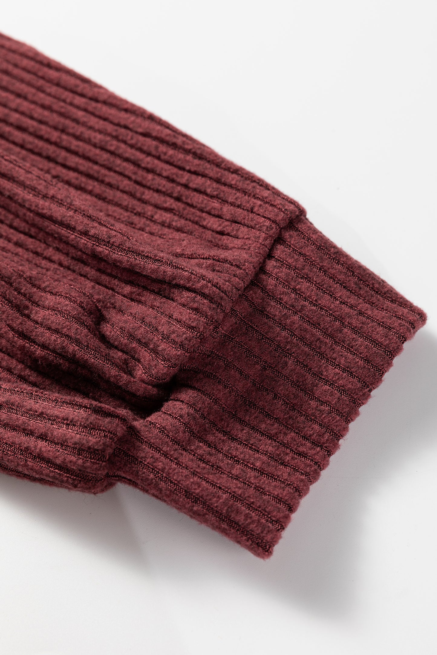 Wild Ginger Plus Size Ribbed Button Decor Long Sleeve Loose Top