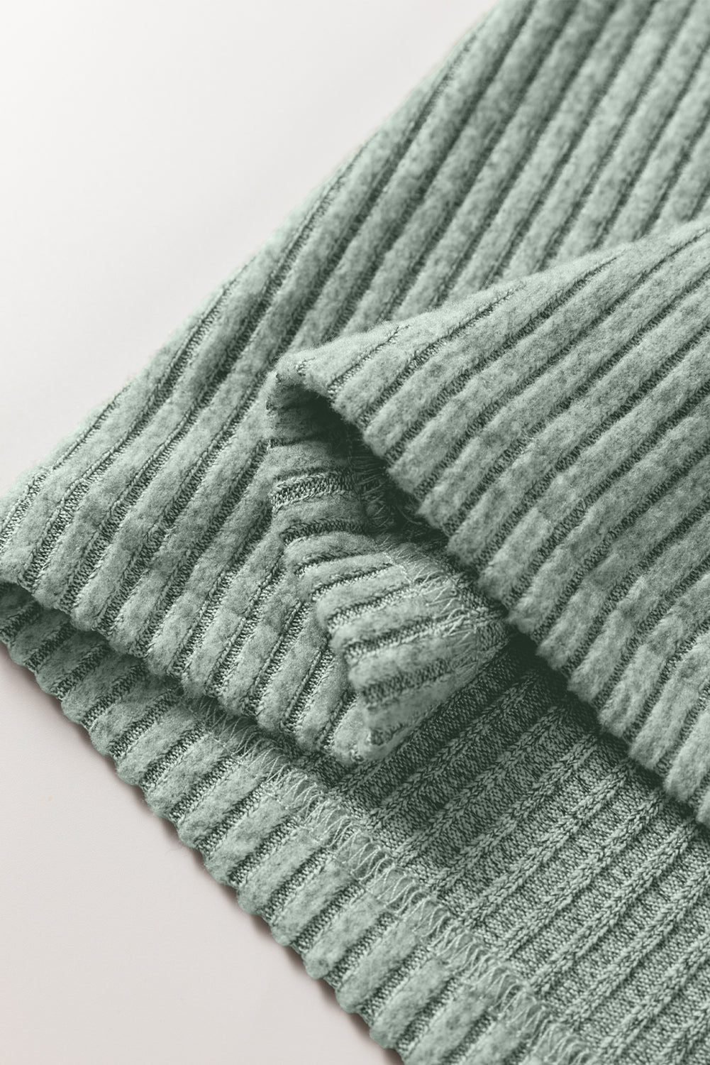 Ribbed Texture Drop Shoulder Henley Knit Top