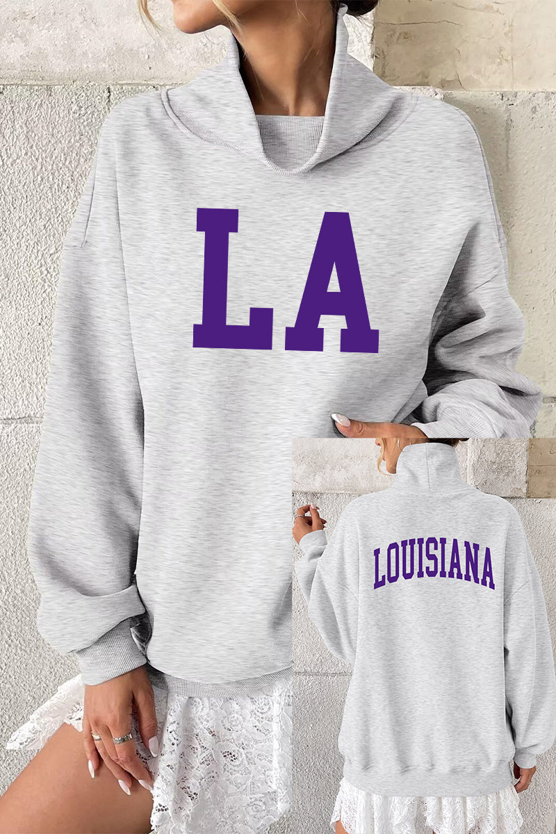 Game Day Sweatshirt Oversized Collegiate State Letter Pullover