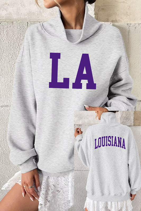 Game Day Sweatshirt Oversized Collegiate State Letter Pullover